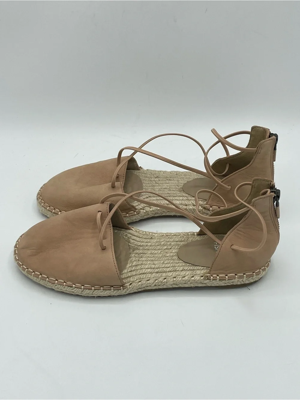 Eileen Fisher Blush Pink Suede Espadrille Slingback Sandals.